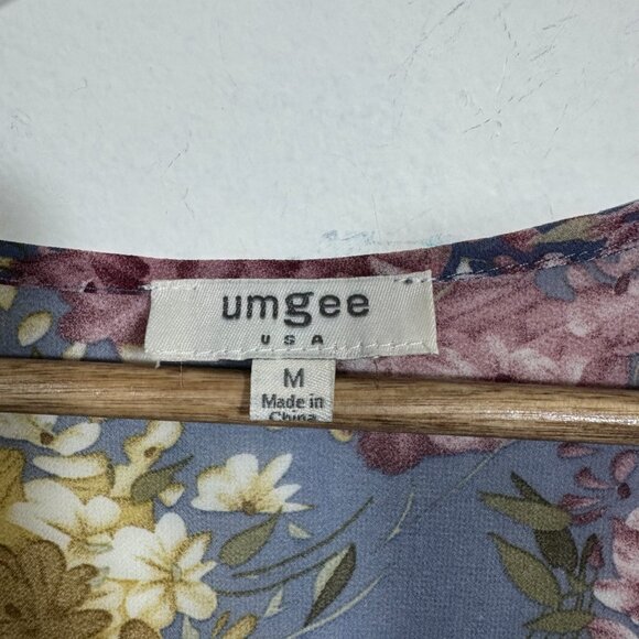 Umgee Floral Open Front Long Kimono Duster Cardigan Womens M Boho Fairy - Picture 5 of 6